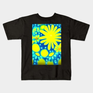 BRIGHT SUNNY LEMON YELLOW FLOWERS Kids T-Shirt